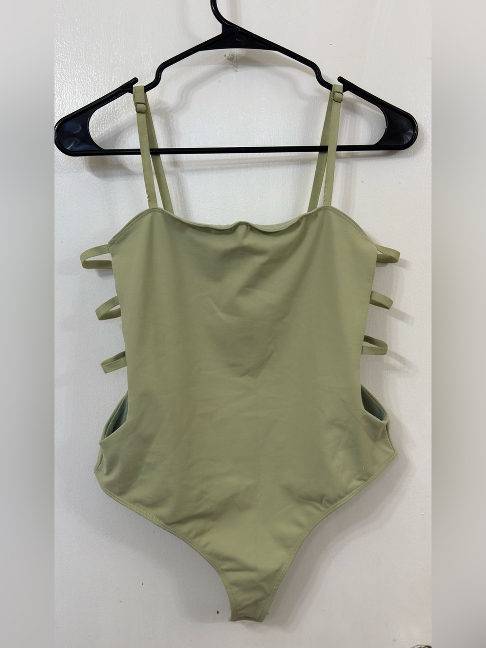 Free People Olive Green Strappy Bodysuit